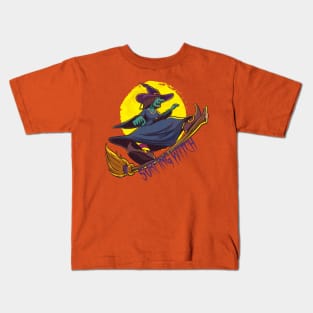 Surfing Witch Halloween Kids T-Shirt
